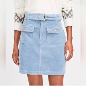 LOFT Sky Blue Corduroy Mini Skirt